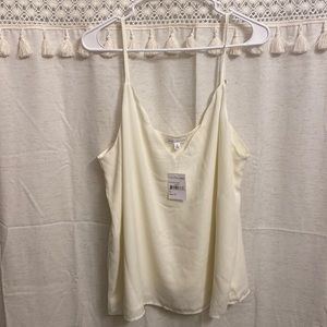 NWT socialite Nordstrom rack ivory blouse tank camisole cami size xl